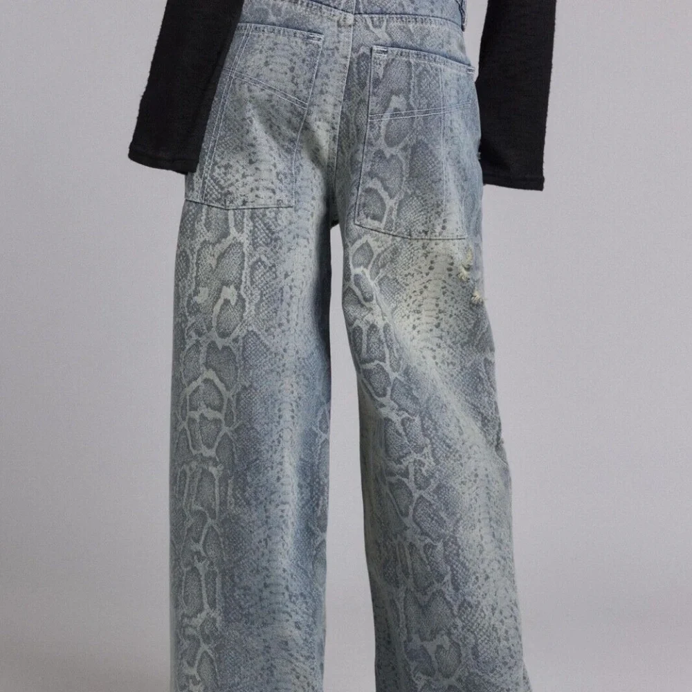 BRAND NEW Ragged Priest Snake Print Jeans Slim Sweeper Jean wSnake Print SIZE 28 - Picture 5 of 6